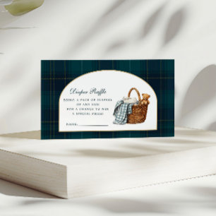 Preppy Polo Teddy Bear Diaper Raffle Card