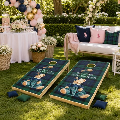 Preppy Polo Teddy Bear Girl Baby Shower Cornhole Set