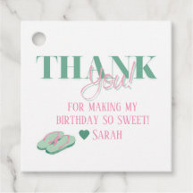 preppy pool party favor tags