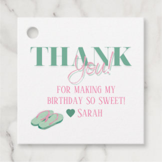 preppy pool party favor tags