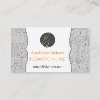 Preppy Promotional Networking Pediatric Nurse Business Card by 911business at Zazzle