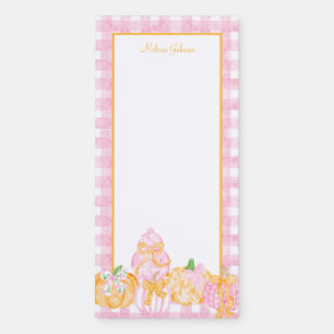 Preppy Pumpkin Bows Thanksgiving Celebration Party Magnetic Notepad