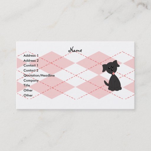 Customizable Preppy Puppy Business Card Template