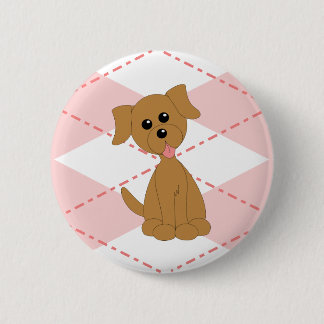 Preppy Puppy Pinback Button