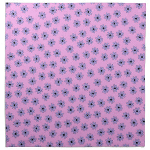 Preppy Purple Blue Botanical Small Flower Pattern  Cloth Napkin
