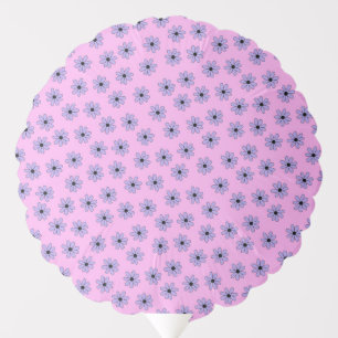 Preppy Purple Blue Floral Simple Flower Pattern Balloon