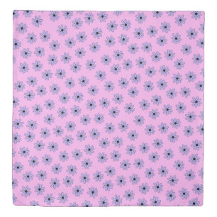 Preppy Purple Blue Hippie Flower Pattern Duvet Cover
