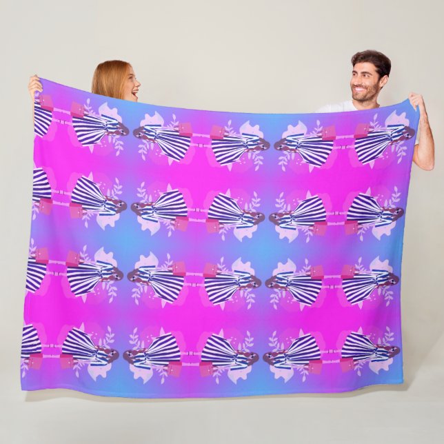 Preppy purple l beutiful women in modern dress  fleece blanket (In Situ)