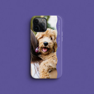 Preppy purple one photo wavy edge iPhone 15 case