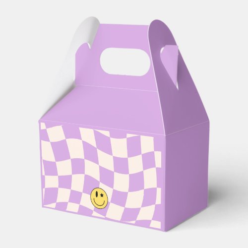 Preppy Purple Retro Y2K Smile Birthday Favor Box