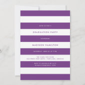 Preppy Purple Script Photo Graduation Party Invitation (Back)