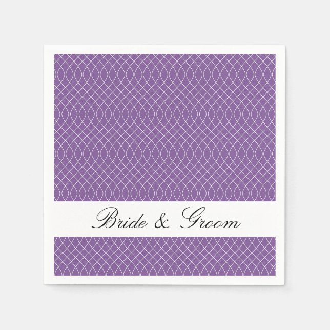 Preppy Purple Spiral Paper Napkins (Front)