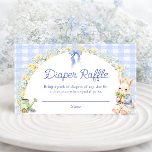 Preppy Rabbit Baby Shower Diaper Raffle Tickets Enclosure Card