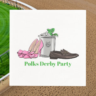 Preppy Race Day Fancy Shoes Mint Julep Custom Napkins