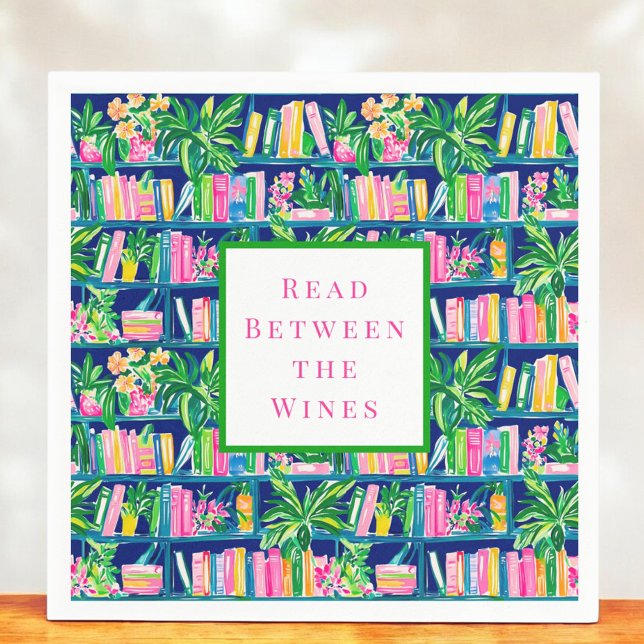 Preppy Read Between the Wines Book Club Napkins (Creator Uploaded)