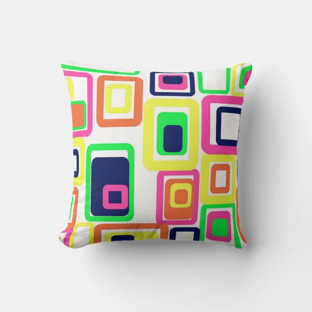 Preppy Rectangles Throw Pillow (Front)