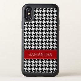 Preppy Red and Black Houndstooth Custom Speck iPhone X Case