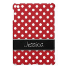 Preppy Red and Black Polka Dots Personalized