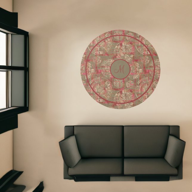 Preppy Red Light Time Machine Round Rug (Insitu (Indoor 1))