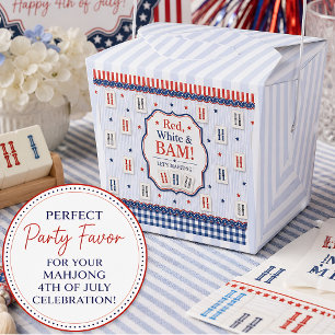 Preppy Red White Blue Mahjong 4th of July Favor Boxes