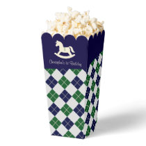 Preppy Rocking Horse Argyle 1st Birthday Favor Boxes