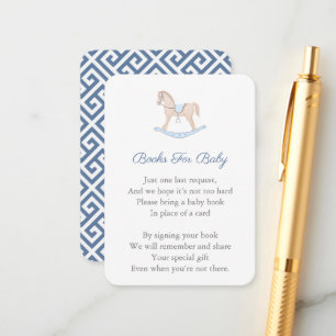 Preppy Rocking Horse Baby Shower Bring A Book  Enclosure Card