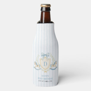 Preppy Rocking Horse Boy First Birthday Bottle Cooler