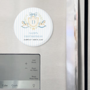 Preppy Rocking Horse First Birthday Magnet