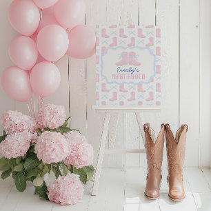 Preppy Rodeo First Birthday Cowgirl Boots Foam Board
