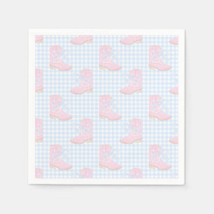 Preppy Rodeo First Birthday Cowgirl Boots Napkins