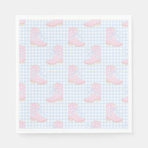 Preppy Rodeo First Birthday Cowgirl Boots Napkins
