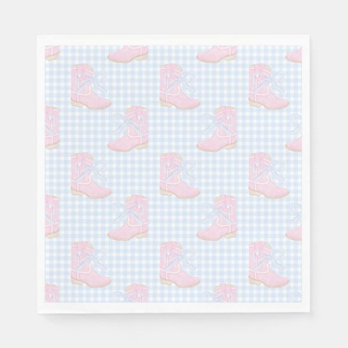 Preppy Rodeo First Birthday Cowgirl Boots Napkins