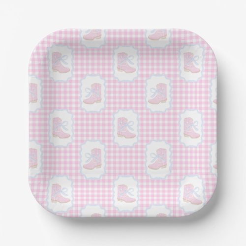 Preppy Rodeo First Birthday Cowgirl Boots Paper Plates