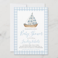 Preppy Sail boat Nautical Blue Boy Baby Shower