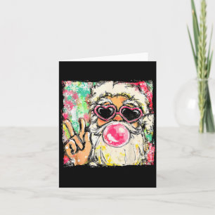 Preppy Santa Clause Blowing Bubble Gum Christmas G Card