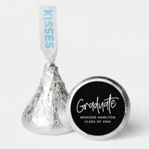 Preppy Script Personalized Black Graduation Hershey®'s Kisses®
