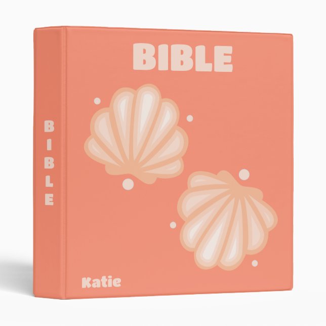 Preppy Seashell Aesthetic 3 Ring Binder (Front/Spine)