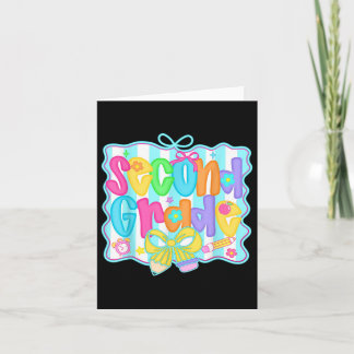 Preppy Second 2nd Grade Teacher Team Bow Back To S Card