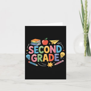 Preppy Second Grade Back To School 2nd Grade Teach Card
