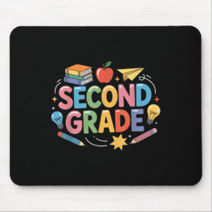 Preppy Second Grade Back To School 2nd Grade Teach Mouse Pad