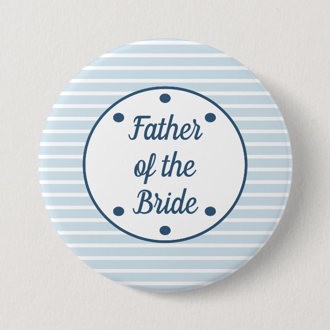 Preppy Seersucker Father of the Bride Button (Front)