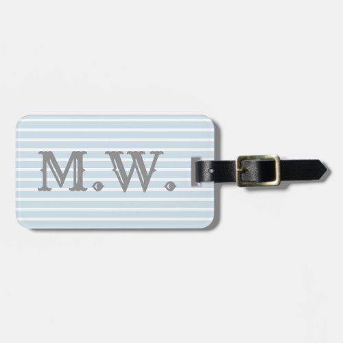 Preppy Seersucker Striped Monogram Luggage Tag