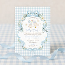 Preppy Silly Goose Blue Bow Boy Baby Shower