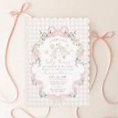 Preppy Silly Goose Pink Bow Girl Baby Shower Invitation