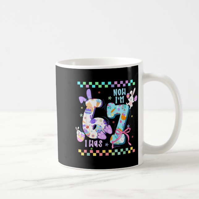 Preppy six seven 67 easter bunny funny 6 7 birthda coffee mug (Right)