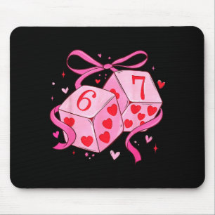 Preppy Six Seven Valentine 6 7 Meme Funny Coquette Mouse Pad