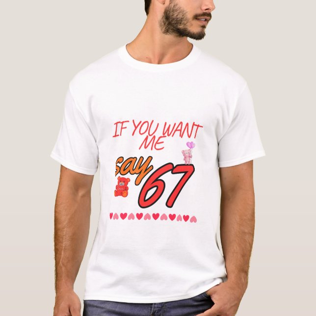 Preppy Six Seven Valentine PNG, Dice 6 7 Clipart. T-Shirt (Front)