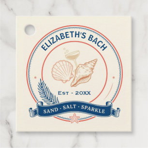 Preppy Social Beach Club Bachelorette Party Favor Tags