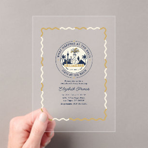 Preppy Social Club Las Vegas Bachelorette Party Acrylic Invitations