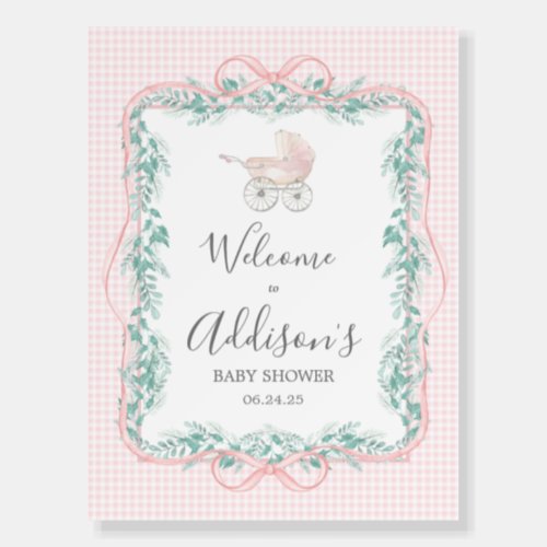 Preppy Southern baby carriage baby shower welcome  Foam Board